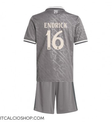 Real Madrid Endrick #16 Terza Maglia Bambino 2024-25 Manica Corta (+ Pantaloni corti)